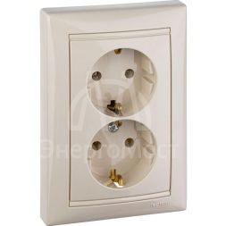 Розетка 2-м СП Valena в сборе с заземл. сл. кость Leg 774370