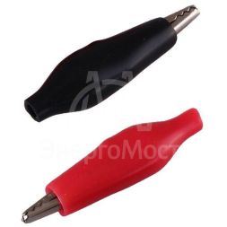 Зажим &amp;quot;крокодил&amp;quot; 5А 40мм в изоляторе (пакет Боб) (уп.2шт) Rexant 16-0001-9