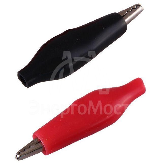 Зажим &amp;quot;крокодил&amp;quot; 5А 40мм в изоляторе (пакет Боб) (уп.2шт) Rexant 16-0001-9