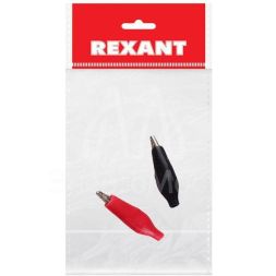 Зажим &amp;quot;крокодил&amp;quot; 5А 40мм в изоляторе (пакет Боб) (уп.2шт) Rexant 16-0001-9