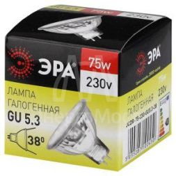 Лампа галогенная GU5.3-JCDR (MR16) -75W-230V-Cl ЭРА C0027366