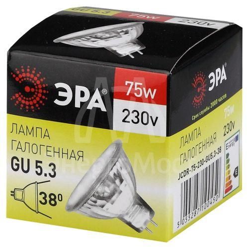 Лампа галогенная GU5.3-JCDR (MR16) -75W-230V-Cl ЭРА C0027366
