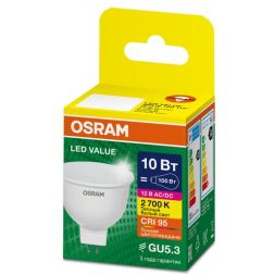 Лампа светодиодная LED G4 Value LVMR16100 10W/927 CRI95 10Вт 2700К 1000лм рефлектор матов. GU5.3 12-12В OSRAM 4610590510146