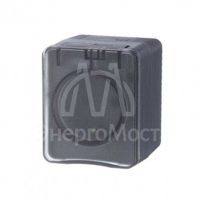 Розетка ОП AtlasDesign Profi54 с заземл. со шторками 16А 250В антрацит SchE ATN544045