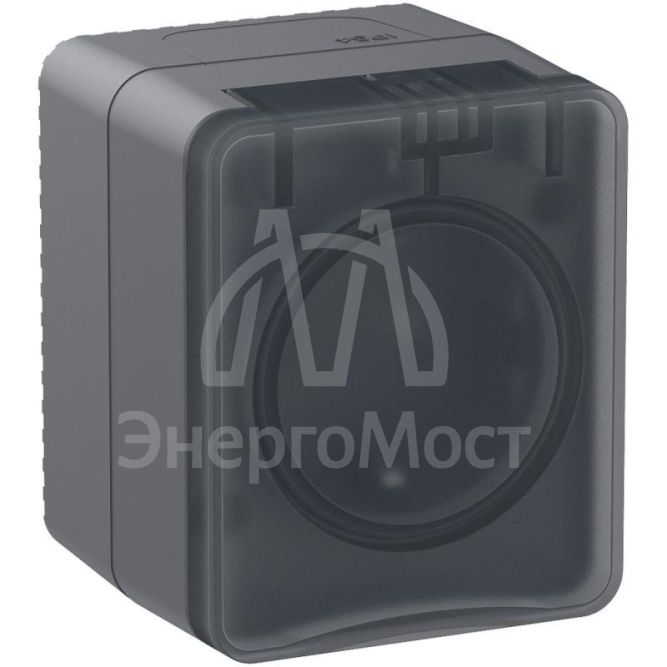 Розетка ОП AtlasDesign Profi54 с заземл. со шторками 16А 250В антрацит SchE ATN544045