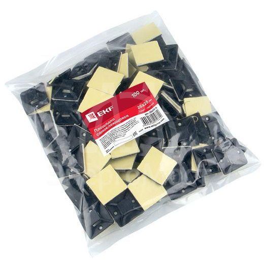 Площадка самоклеящаяся 25х25мм черн. (уп.100шт) EKF plc-25x25-b