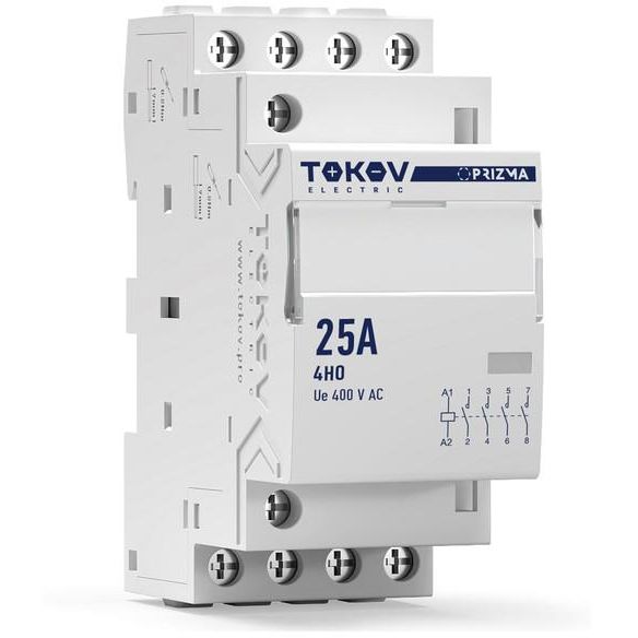 Контактор модульный 36мм 25А 230В АС 4НО PRIZMA TOKOV ELECTRIC TKE-PZ-MC-2-25-230-40