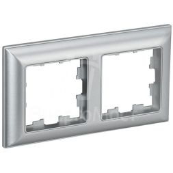 Рамка 2-м BRITE РУ-2-Бр алюм./алюм. IEK BR-M22-12-K47