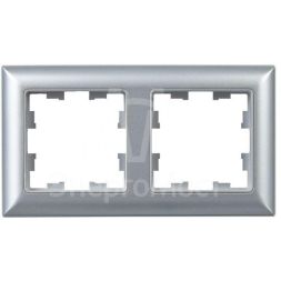 Рамка 2-м BRITE РУ-2-Бр алюм./алюм. IEK BR-M22-12-K47