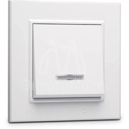 Выключатель 1-кл. СП Karea 10А IP20 с подсветкой бел. Makel 56001021