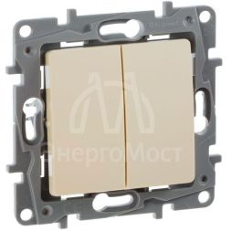 Механизм выключателя 2-кл. СП Etika 10А IP20 250В 10AX безвинт. зажимы сл. кость Leg 672302