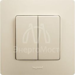 Механизм выключателя 2-кл. СП Etika 10А IP20 250В 10AX безвинт. зажимы сл. кость Leg 672302