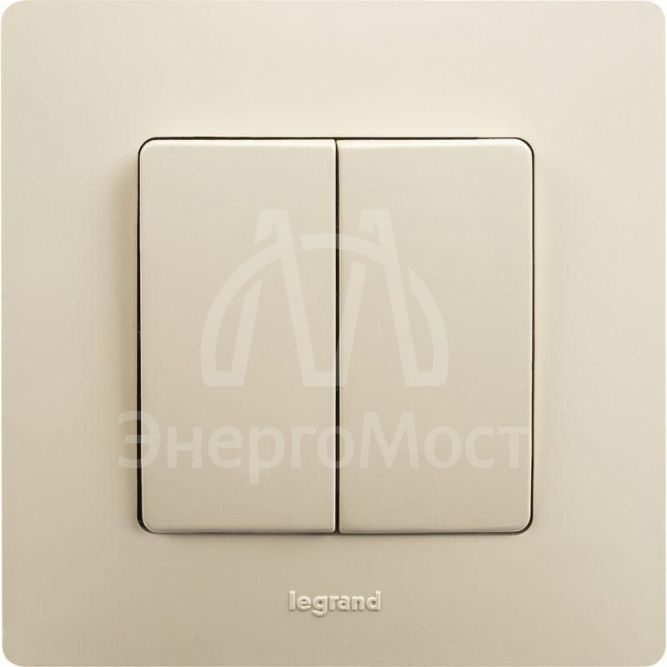 Механизм выключателя 2-кл. СП Etika 10А IP20 250В 10AX безвинт. зажимы сл. кость Leg 672302