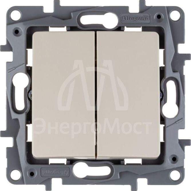 Механизм выключателя 2-кл. СП Etika 10А IP20 250В 10AX безвинт. зажимы сл. кость Leg 672302