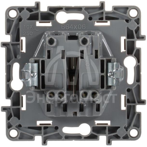 Механизм выключателя 2-кл. СП Etika 10А IP20 250В 10AX безвинт. зажимы сл. кость Leg 672302