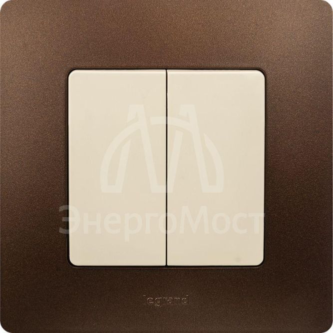 Механизм выключателя 2-кл. СП Etika 10А IP20 250В 10AX безвинт. зажимы сл. кость Leg 672302