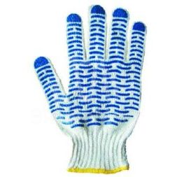 Перчатки х/б с покрытием ПВХ (Волна) 5 нитей 65-67г (пара) син. 09-0201