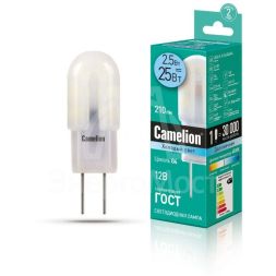 Лампа светодиодная LED2.5-JC-SL/845/G4 2.5Вт капсульная 4500К бел. G4 200лм 12В Camelion 12302