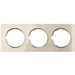 Рамка 3-м Garda горизонт. стеклянная беж. 2E52301301 OneKeyElectro 2234931