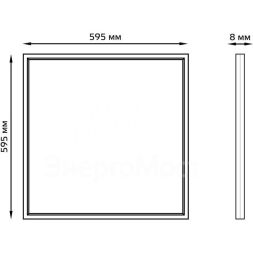 Светильник светодиодный 595х595х7.2 36Вт 2880лм 6500К IP40 панель ультратонкая с драйвером (аналог ЛВО) Gauss 145024336