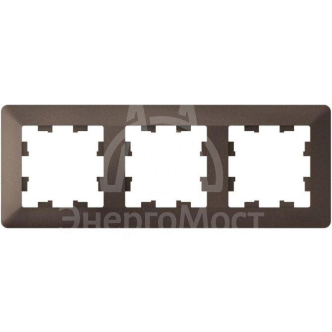 Рамка 3-м AtlasDesign Air мокко/дым. черн. SE ATN220603