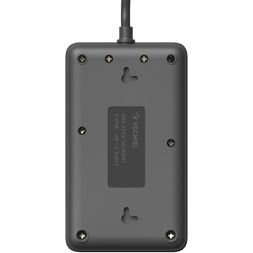 Удлинитель с сетевым фильтром 3х5м 10А 4USB + 2USBC 2500Вт ПВС 3х1 прямоуг. черн. КОСМОС FKsmPR-5m-3g(B)USB
