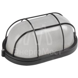 Светильник НПП 1402 60Вт E27 IP54 черн. овал с решеткой IEK LNPP0-1402-1-060-K02