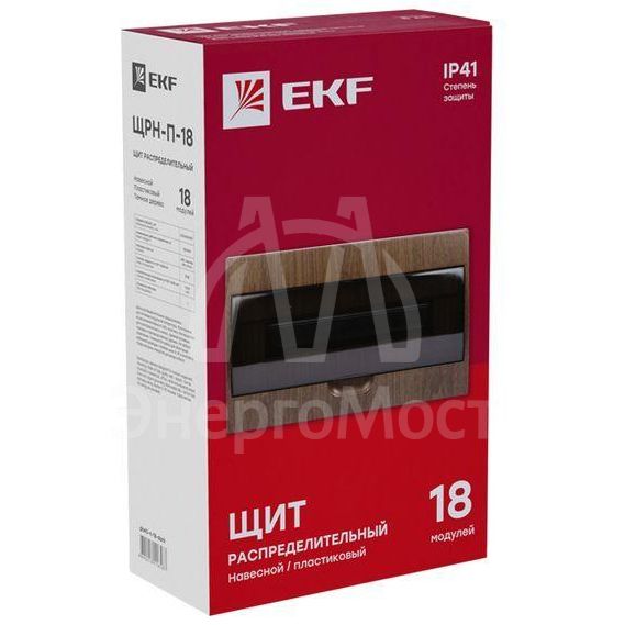 Щит ЩРН-П-18 IP41 темное дерево PROxima EKF pb40-n-18-dark
