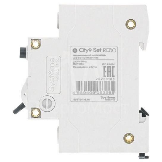 Выключатель автоматический дифференциального тока (АВДТ) 1P+N С 10А 4.5кА 30мА Тип-AС 230В City9 Set SE C9D34610