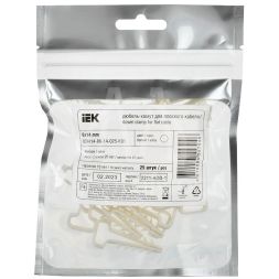 Дюбель-хомут 6х14мм для плоского кабеля нейлон бел. (уп.25шт) IEK UDH14-06-14-025-K01