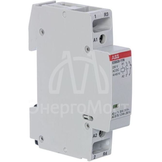 Контактор ESB20-11N-06 модульный (20А АС-1 1НО+1НЗ) катушка 230В AC/DC ABB 1SBE121111R0611