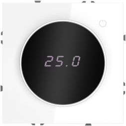 Терморегулятор электронный S70 с индикацией и датчиком для теплого пола механизм бел. глянцевый Voltum VLS070101