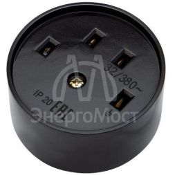 Розетка РШ для электрической плиты 32А 380В 3Р+РЕ (ОУ) черн. Rexant 11-8525