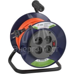 Удлинитель силовой RPx-4s-2x1.0-40m на пластик. катушке б/з 4гнезда 40м ПВС 2х1 Эра Б0043051