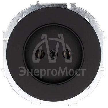 Розетка 1-м СП OSEN без заземл. ПБТ механизм черн. бархат LEZARD 743-4288-121B