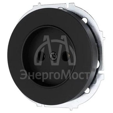 Розетка 1-м СП OSEN без заземл. ПБТ механизм черн. бархат LEZARD 743-4288-121B