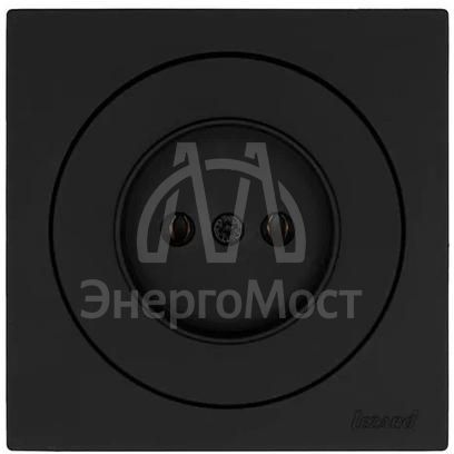 Розетка 1-м СП OSEN без заземл. ПБТ механизм черн. бархат LEZARD 743-4288-121B