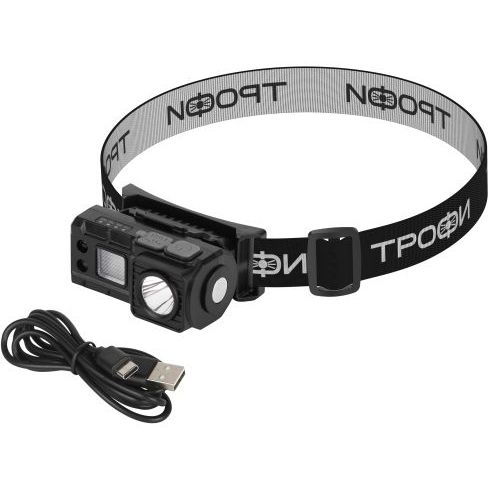 Фонарь светодиодный налобный GA-102 аккумуляторный 3Вт сенсорное управление магнит клипса 5 режимов Трофи Б0069569