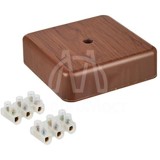 Коробка распаячная ОП 75х75х20 IP20 КМ41212-05 (6 клем. 6кв.мм) дуб IEK UKO10-075-075-020-K24