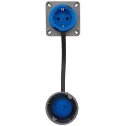 Розетка настенная фланцевая влагозащищенная с крышкой 16А 2Р+РЕ IP68 Rexant 111-124