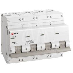 Выключатель автоматический модульный 4п C 125А 10кА ВА 47-100 PROxima EKF mcb47100-4-125C-pro