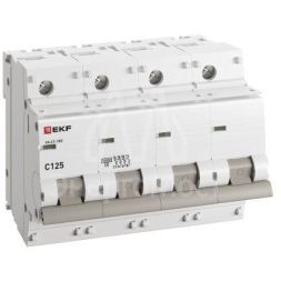 Выключатель автоматический модульный 4п C 125А 10кА ВА 47-100 PROxima EKF mcb47100-4-125C-pro