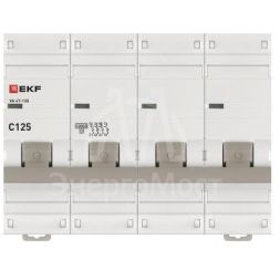 Выключатель автоматический модульный 4п C 125А 10кА ВА 47-100 PROxima EKF mcb47100-4-125C-pro