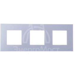 Рамка 3-м 6мод. Zenit серебристый ABB 2CLA227300N1301
