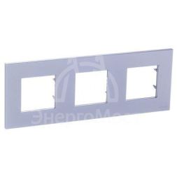 Рамка 3-м 6мод. Zenit серебристый ABB 2CLA227300N1301