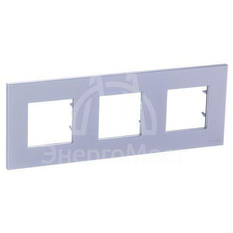 Рамка 3-м 6мод. Zenit серебристый ABB 2CLA227300N1301