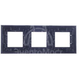 Рамка 3-м 6мод. Zenit серебристый ABB 2CLA227300N1301