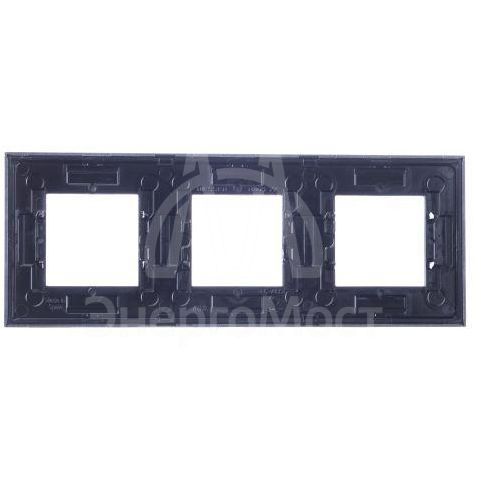 Рамка 3-м 6мод. Zenit серебристый ABB 2CLA227300N1301