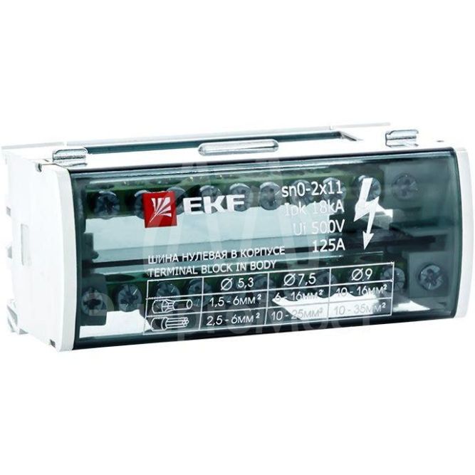 Шина нулевая в корпусе 2х11 EKF sn0-2x11