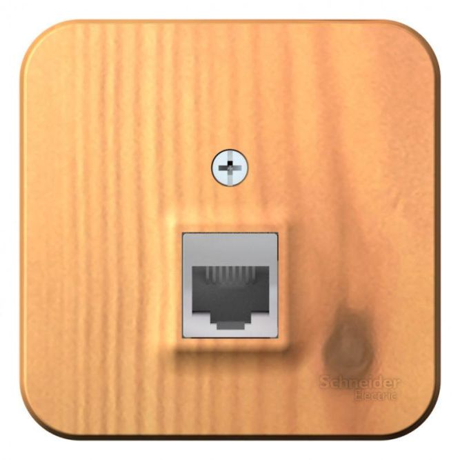 Розетка компьютерная 1-м ОП BLANCA RJ45 кат.5e изол. пласт. ясень SchE BLNIA045005